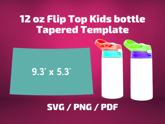 12 Oz Flip Top Kids Water Bottle Tapered