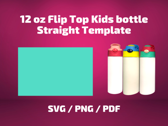 12oz Flip Top Kids Water Bottle Straight