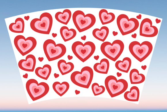 Aesthetic Hearts Starbucks Cup Wrap SVG