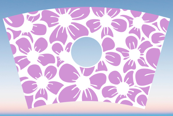 Boho Pink Flowers Starbucks Cup Wrap SVG