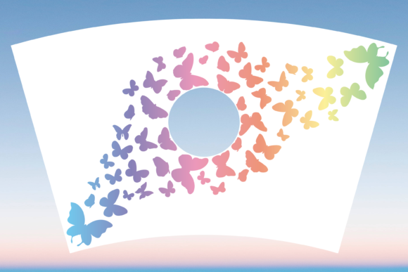 Butterflies Boho Starbucks Cup Wrap SVG