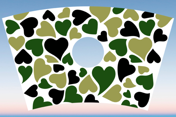 Camo Heart Starbucks Wrap SVG