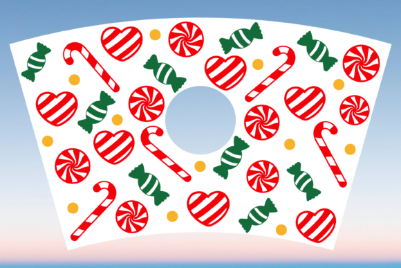 Christmas Candies Starbucks Cup Wrap SVG
