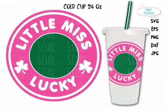 Cold Cup 24 Oz, Little Miss Lucky Svg