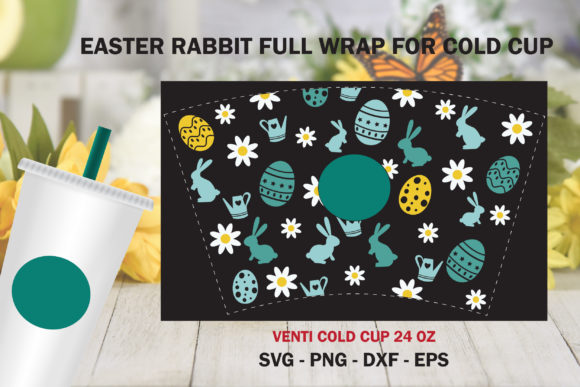 Easter Flower Full Wrap Cold Cup 24 Oz