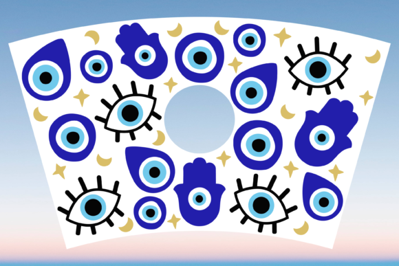 Evil Eye Hamsa Starbucks Cup Wrap SVG