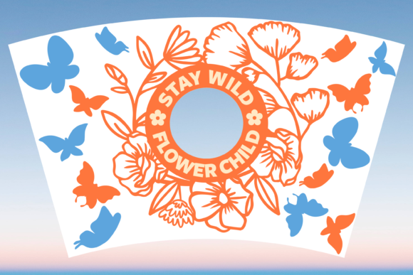 Flower Child Boho Starbucks Cup Wrap SVG