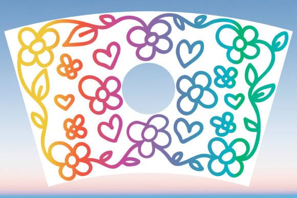 Flower Doodle Boho Starbucks Cup Wrap SVG