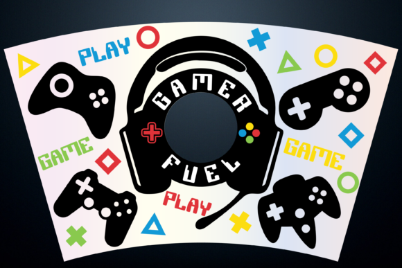 Gamer Fuel 24oz Venti Cup Full Wrap Svg