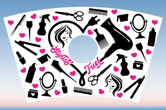Hair Stylist Fuel Starbucks Cup Wrap SVG