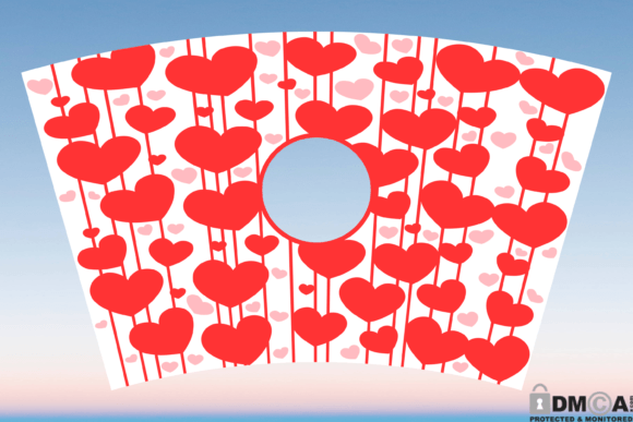 Hearts Valentines Day Starbucks Wrap SVG
