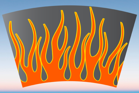Hot Fire Flames Starbucks Cup Wrap SVG