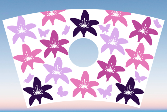 Lily Flowers Starbucks Cup Wrap SVG