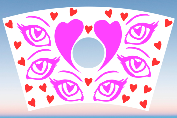 Love Anime Eyes Starbucks Cup Wrap SVG
