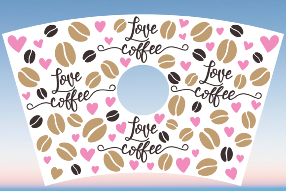 Love Coffee 14oz Starbucks Cup Wrap SVG