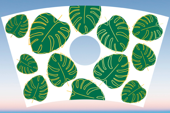 Monstera Leaves Starbucks Cup Wrap SVG