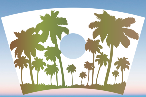 Palm Trees Summer Starbucks Cup Wrap SVG