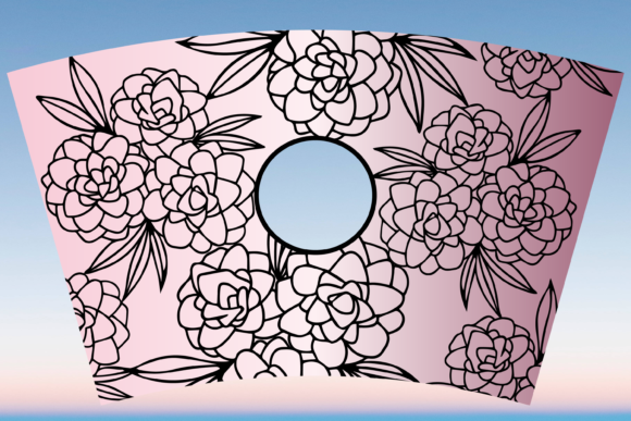 Peonies Flowers Starbucks 24oz Wrap SVG