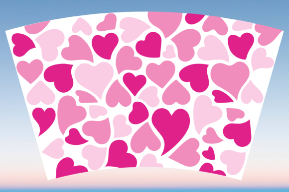 Pink Hearts Starbucks Wrap SVG No Hole