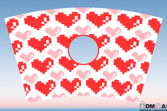 Pixel Hearts Starbucks Cup Wrap Svg