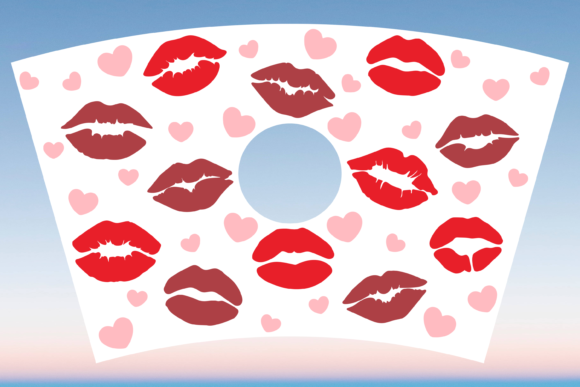 Red Lips Valentines Starbucks Wrap SVG