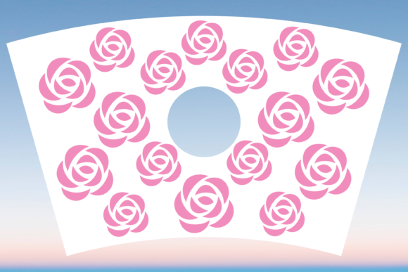 Rose Buds Floral Starbucks Cup Wrap SVG