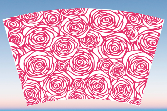 Roses Flower 24oz Starbucks Cup Wrap SVG