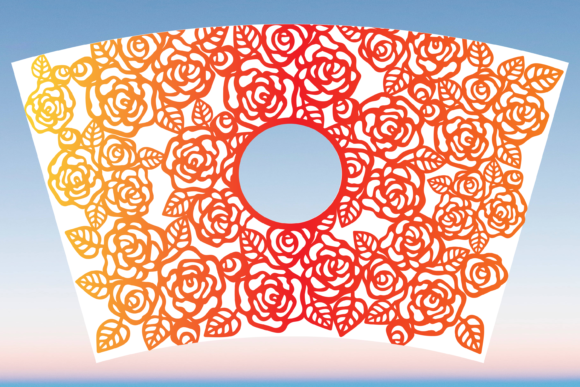 Roses Flower Starbucks Cup Wrap SVG