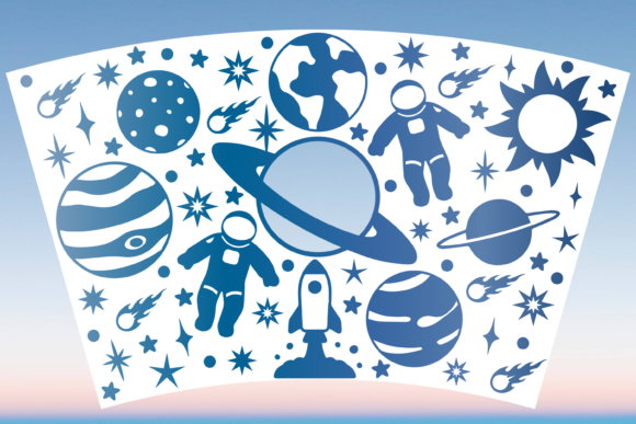 Space Galaxy Starbucks 24oz Cup Wrap Svg