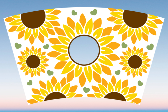 Sunflowers Floral Starbucks Cup Wrap SVG