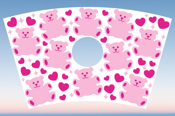 Teddy Bear Heart Valentine Starbucks SVG