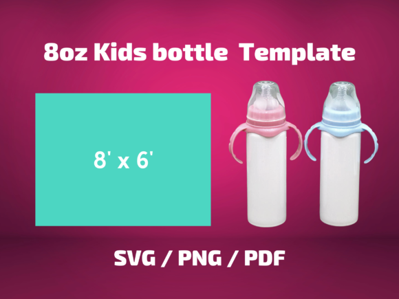 Tumbler Template Baby Milk Bottle 8oz