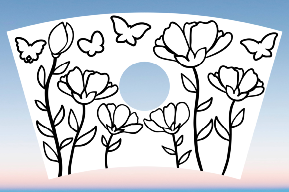 Wildflower Floral Starbucks Cup Wrap SVG